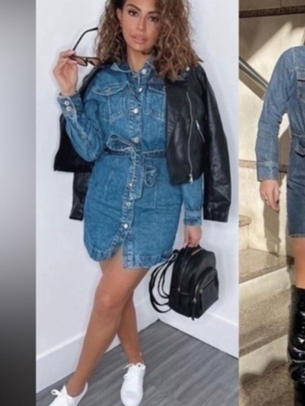 Zara Blue Denim Shirt Dress